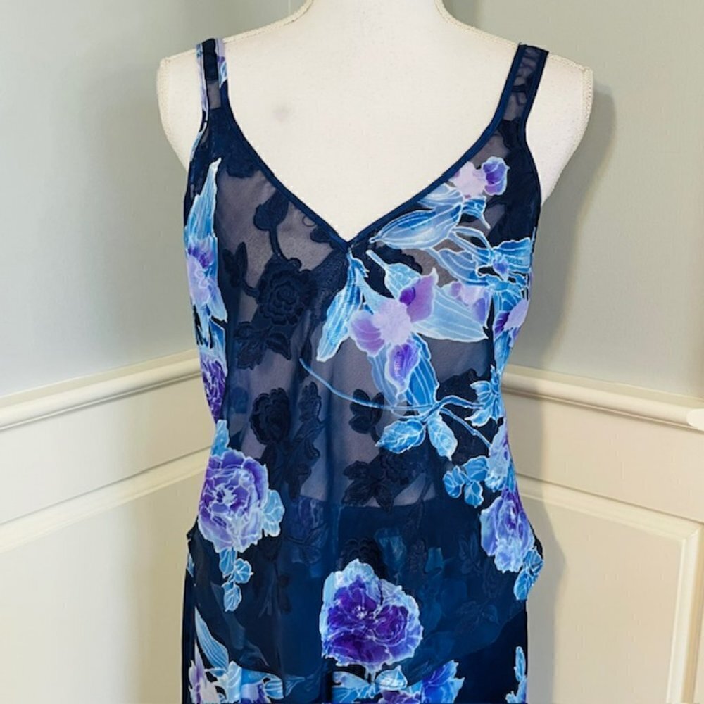 Vintage California Dynasty Satin Pajamas & Robe Floral Lingerie Set Medium - Picture 6 of 13